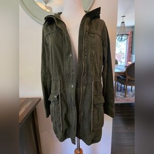 Abercrombie & Fitch Women's Size XS Dark Army Green Hooded Jacket Utility Style